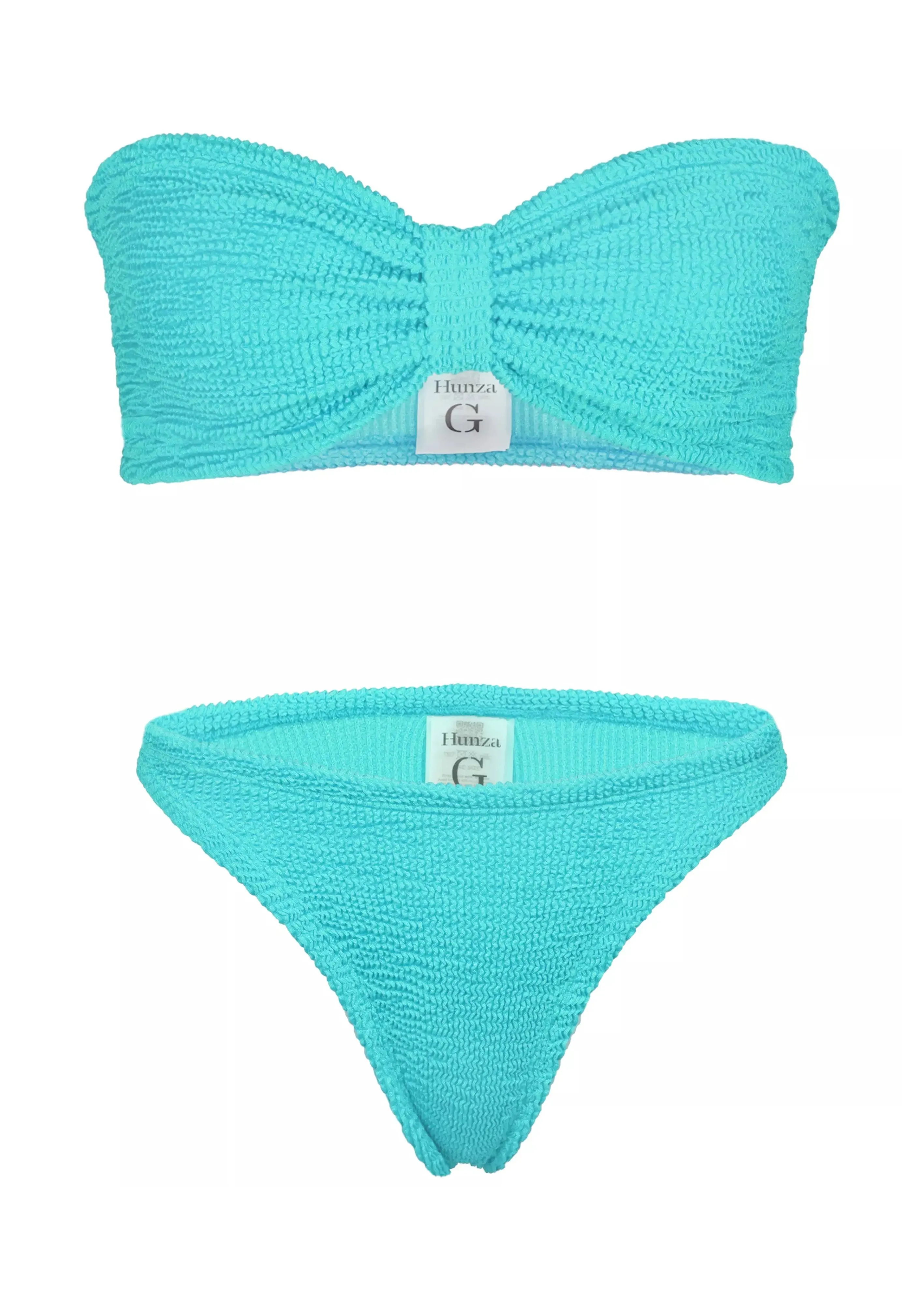 Jean Bikini Metallic Crinkle Aqua sold by Sand Dollar