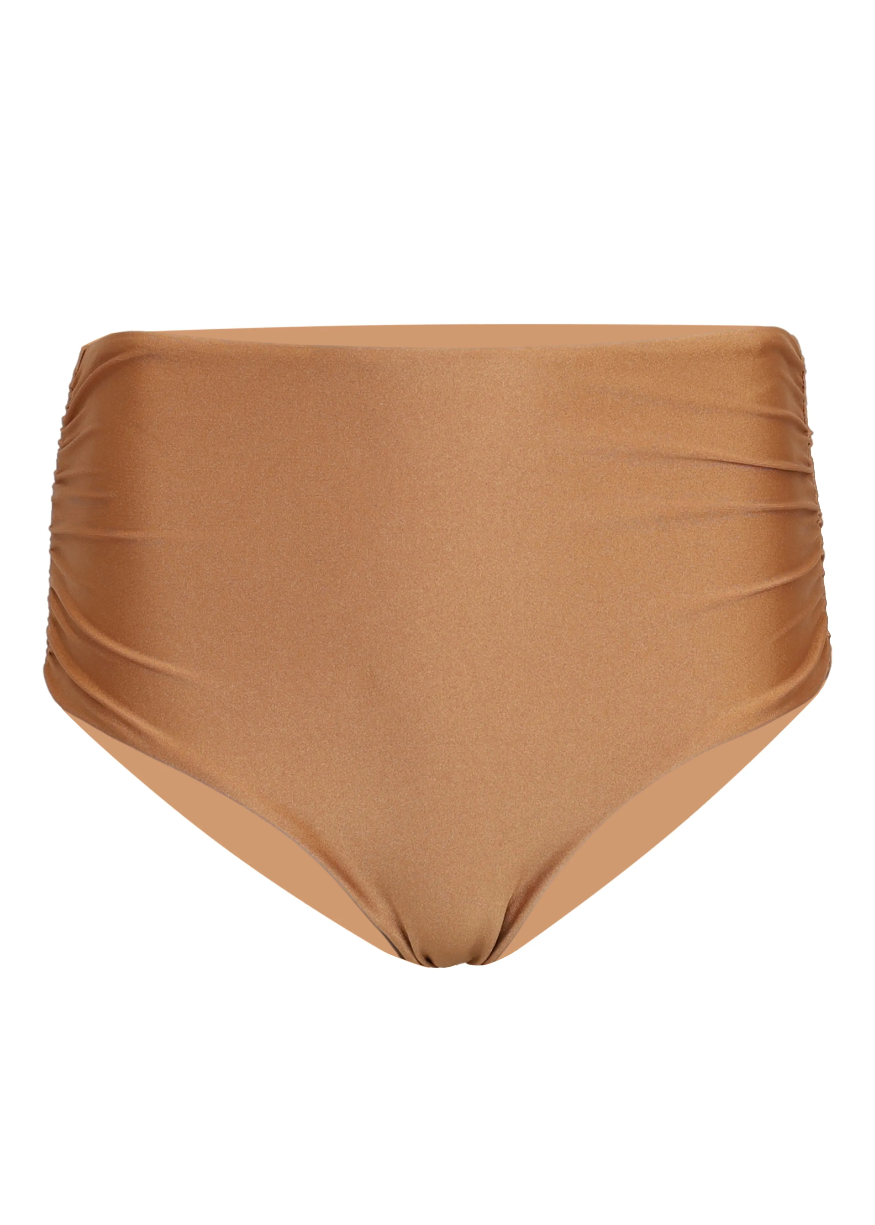 Gathered Bikini Brief Camello sold by Sand Dollar