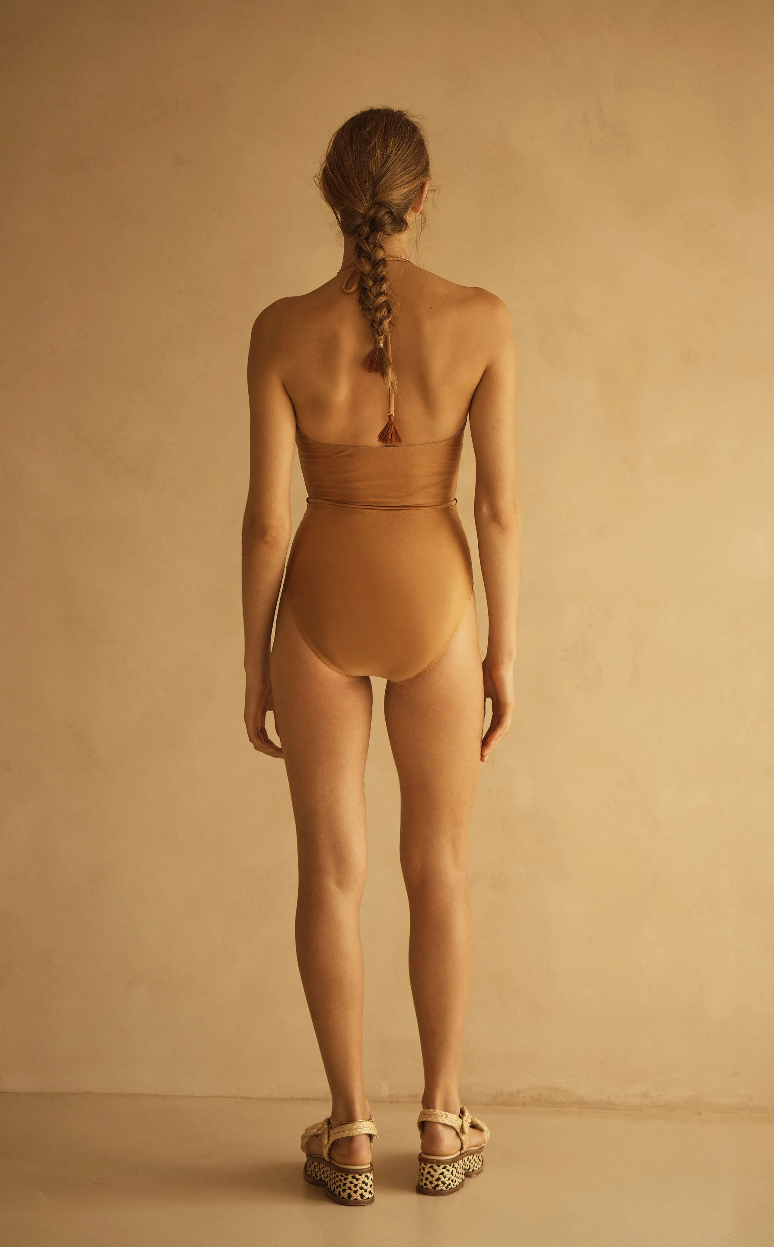 Belted Keyhole One Piece Camello sold by Sand Dollar product image thumbnail 4