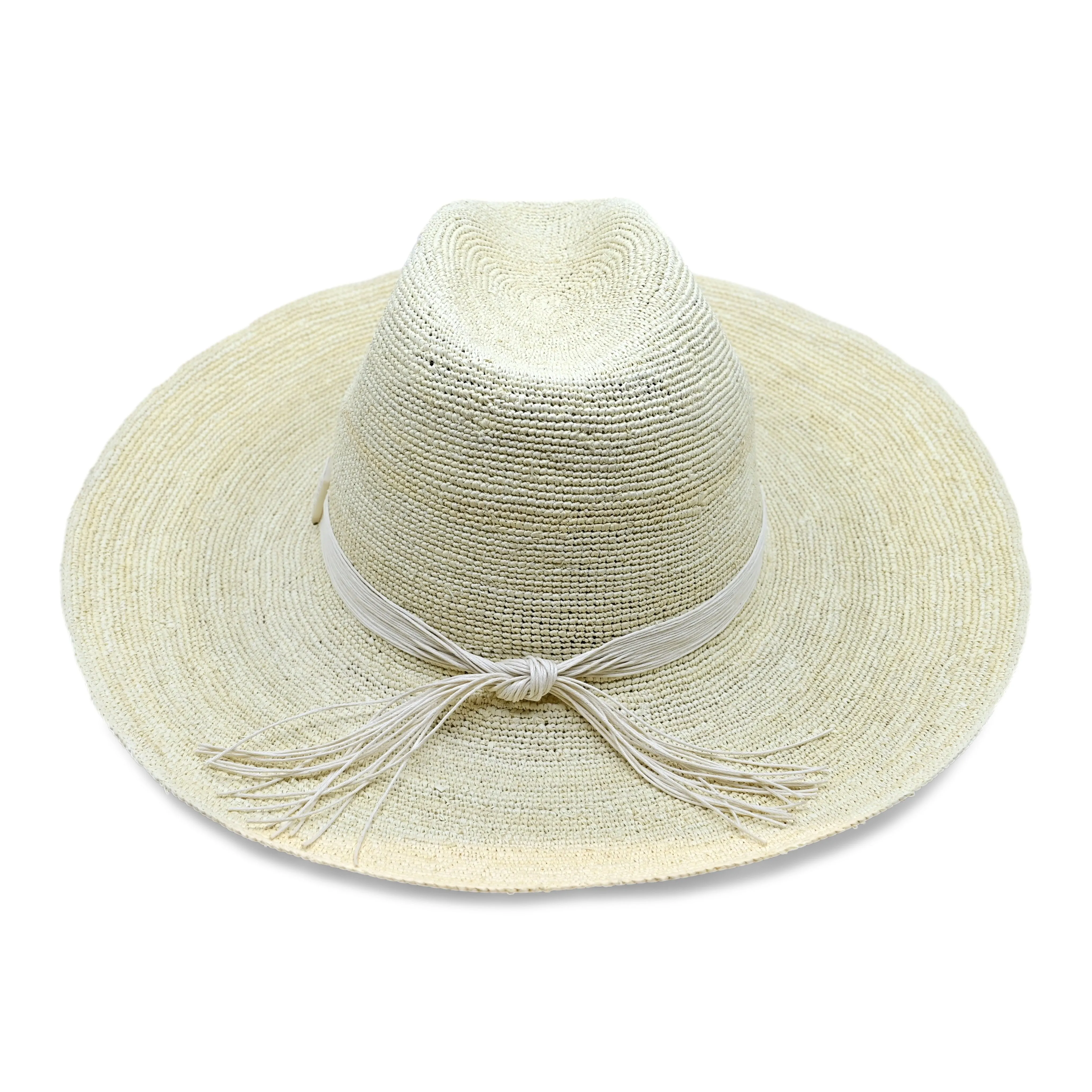 Isabella Clasico Crochet Wide Brim Packable Natural Hat With Tagua Buckle Cord sold by Sand Dollar product image thumbnail 2