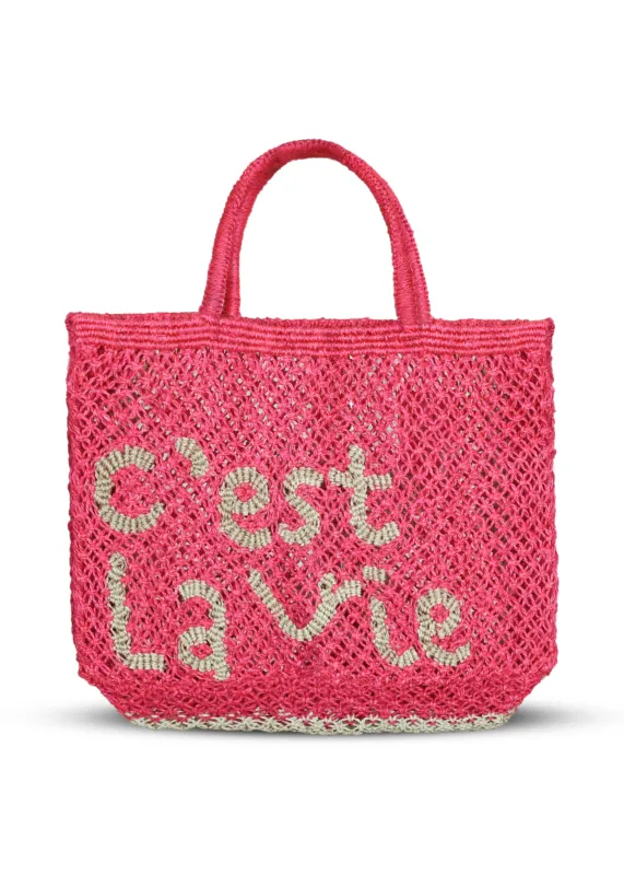 C'est La Vie Jute Bag Hot Pink sold by Sand Dollar