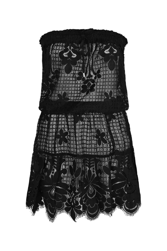 Isla Bandeau Short Dress Black made by Melissa Odabash