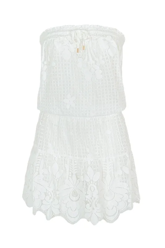 Isla Bandeau Short Dress White sold by Sand Dollar
