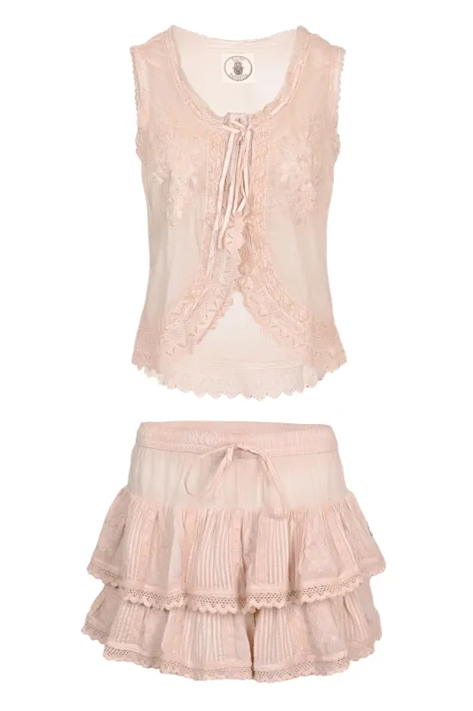 Cannes Embroidered Tank Top & Skort Washed Blush sold by Sand Dollar