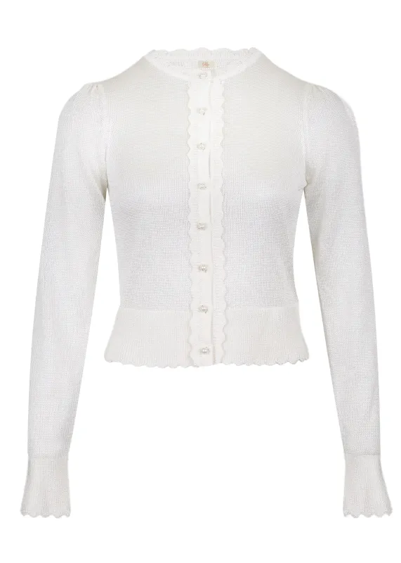 Audrey Cardigan White made by Sand Dollar