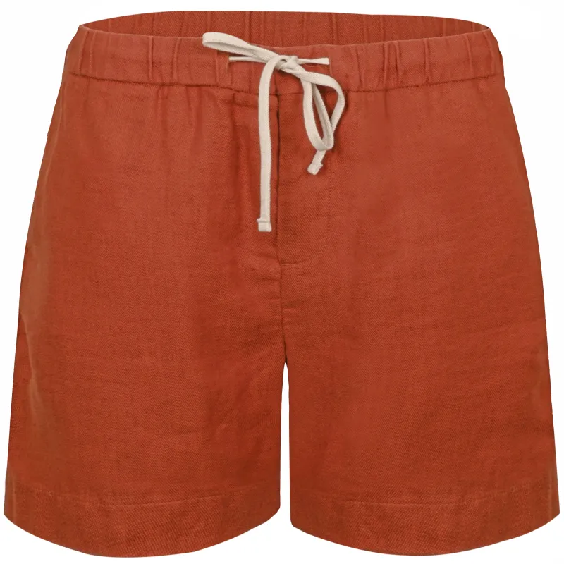 Felipe Twill Linen Shorts Silk Brown sold by Sand Dollar
