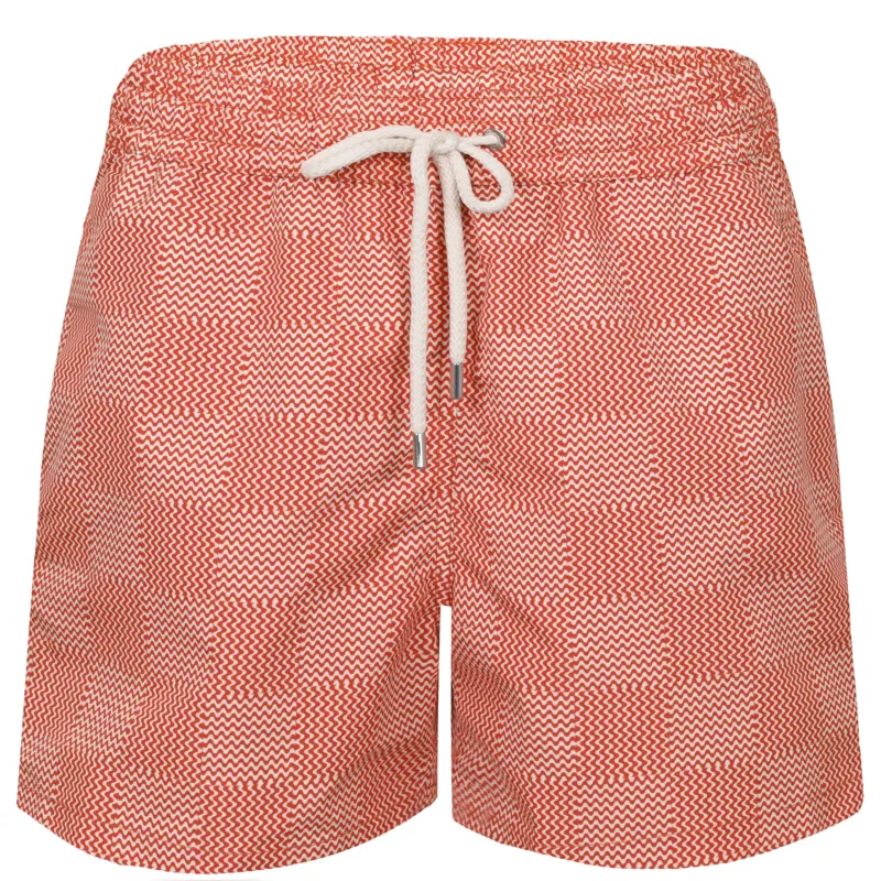 Rio Copa Check Print Swimshorts Burnt Orange sold by Sand Dollar