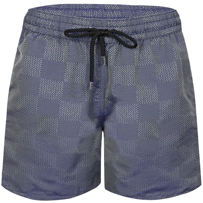 Rio Copa Check Print Jacquard Swimshorts Dusk sold by Sand Dollar