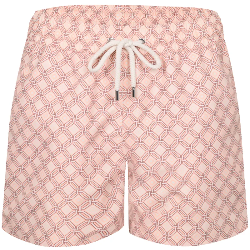 Rio Angra Trelica Print Swimshorts Salmon Pink & Ecru sold by Sand Dollar