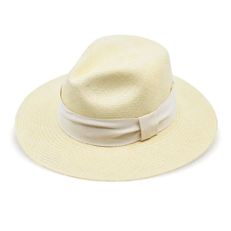 Rafael Panama Hat Wide Ribbon Off White sold by Sand Dollar