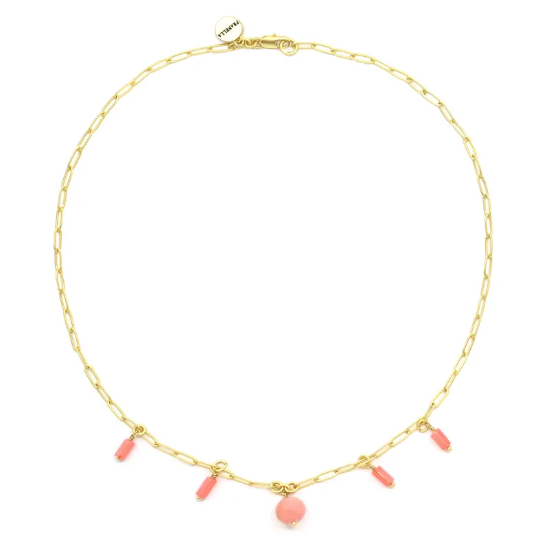 Apricot Chain Pearl Necklace sold by Sand Dollar