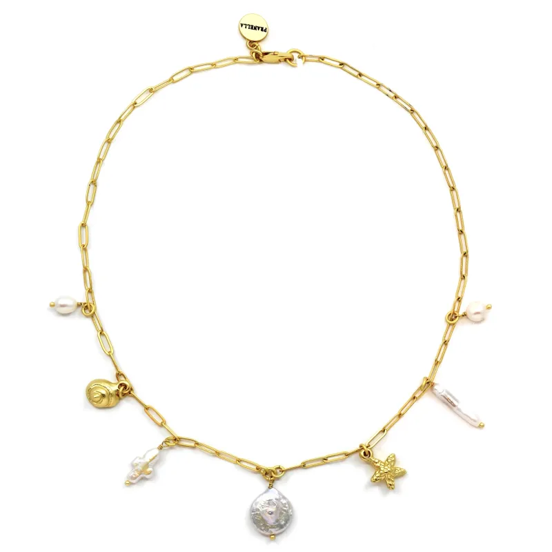 Chacha Short Gold Pearl Necklace sold by Sand Dollar