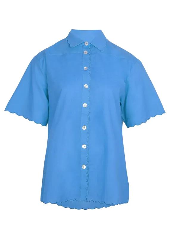 Scallop Short Sleeve Shirt Fiordaliso Blue sold by Sand Dollar