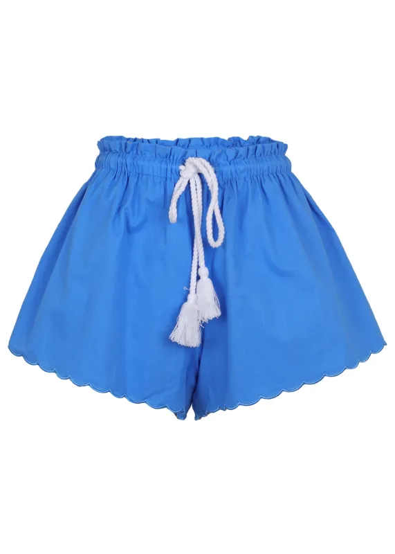 Scallop Drawstring Short Fiordaliso Blue sold by Sand Dollar