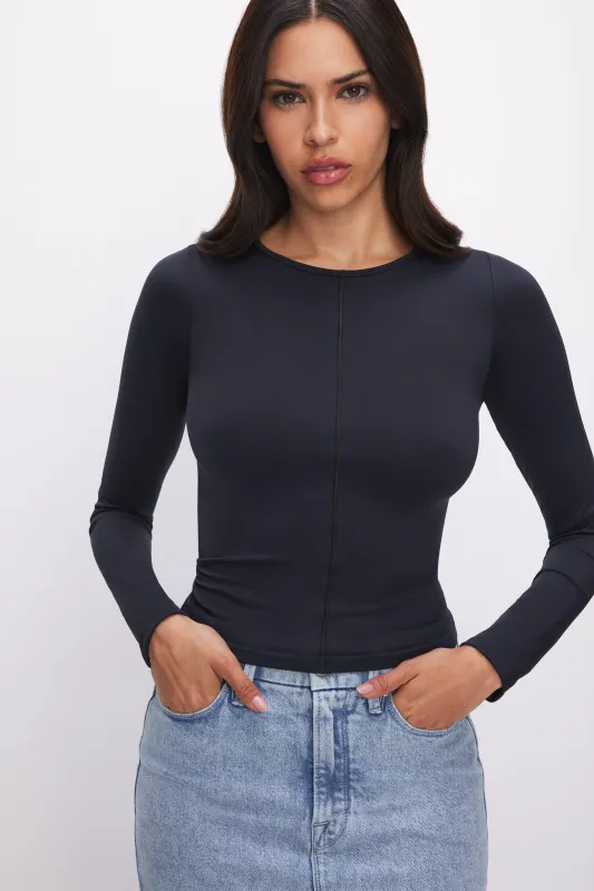 Sculpted Seamless Long Sleeve Tee Black sold by Sand Dollar