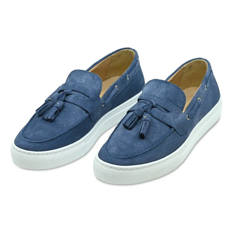Monta Suede Deck Loafers Denim Blue sold by Sand Dollar