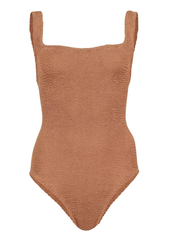 Classic Square Neck Swim Metallic Cocoa sold by Sand Dollar