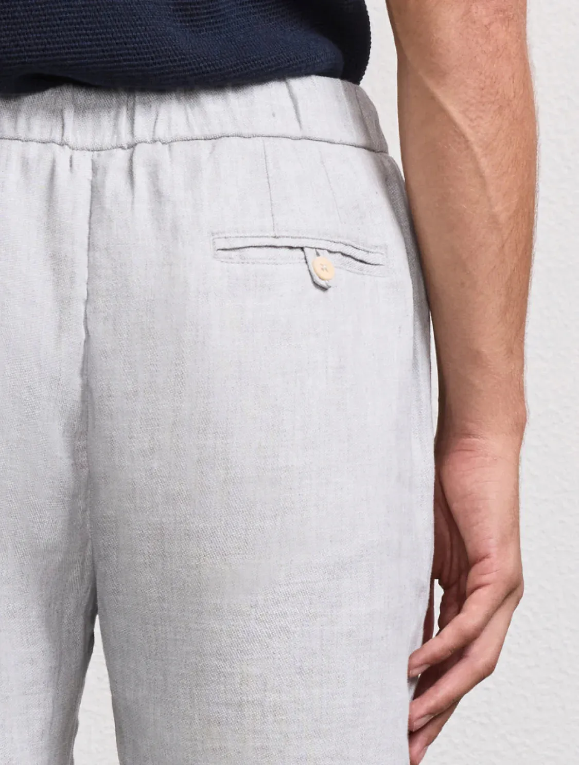 Oscar Linen Chinos Light Melange Grey sold by Sand Dollar product image thumbnail 4