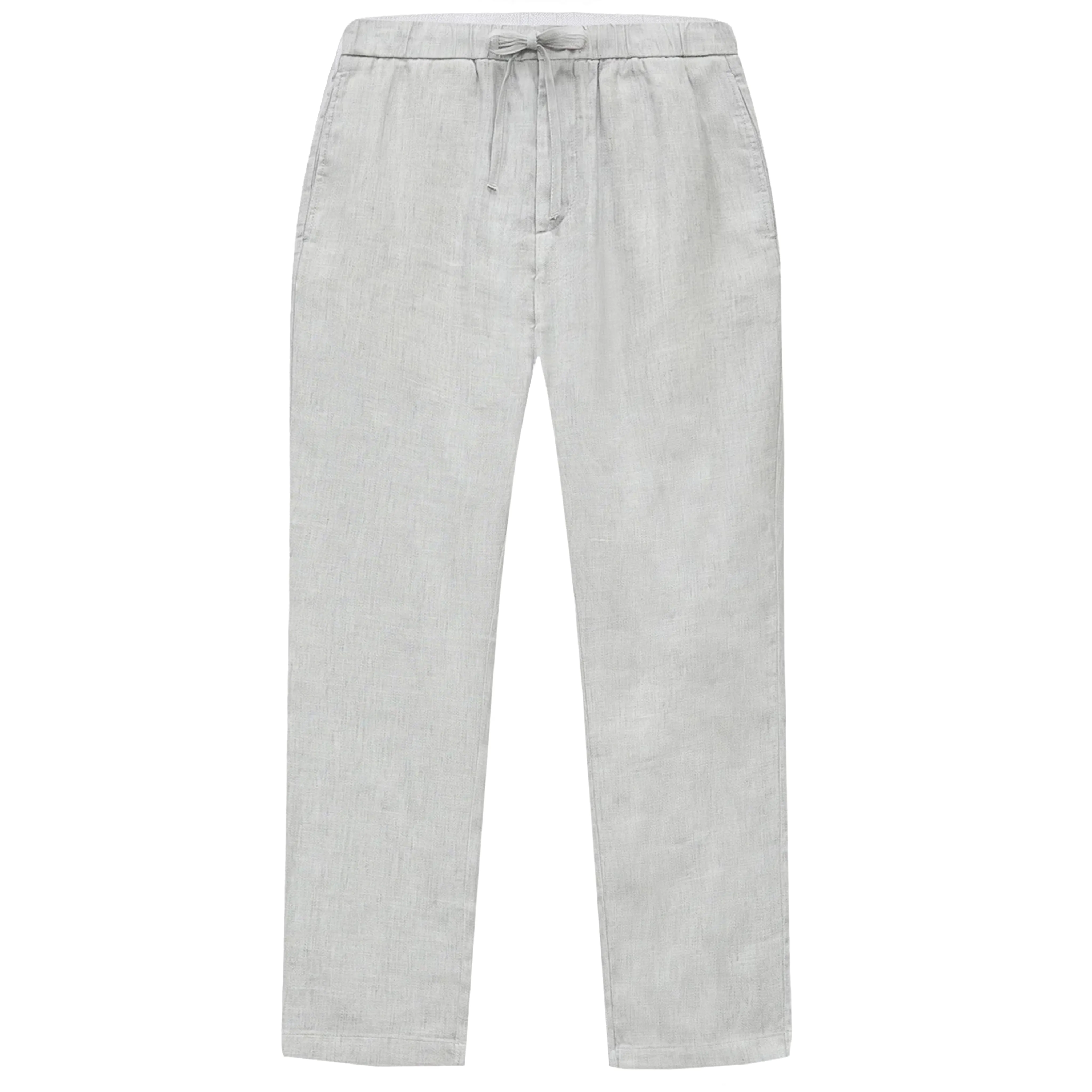 Oscar Linen Chinos Light Melange Grey sold by Sand Dollar