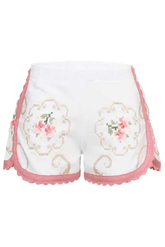 Orsina Cotton Shorts Coral Trim Floral Print XS sold by Sand Dollar