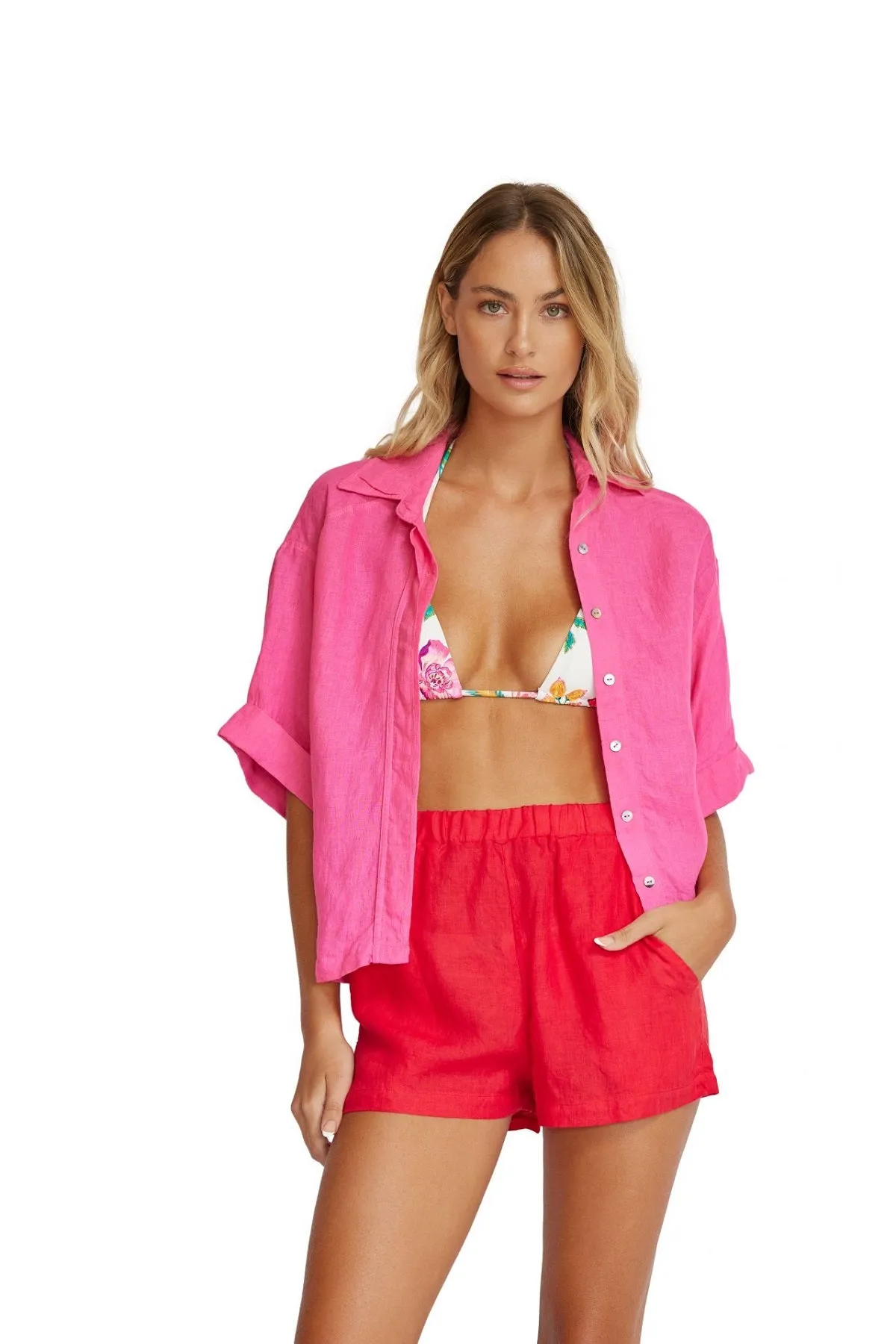 Hot Pink Linen Top sold by Sand Dollar product image thumbnail 5