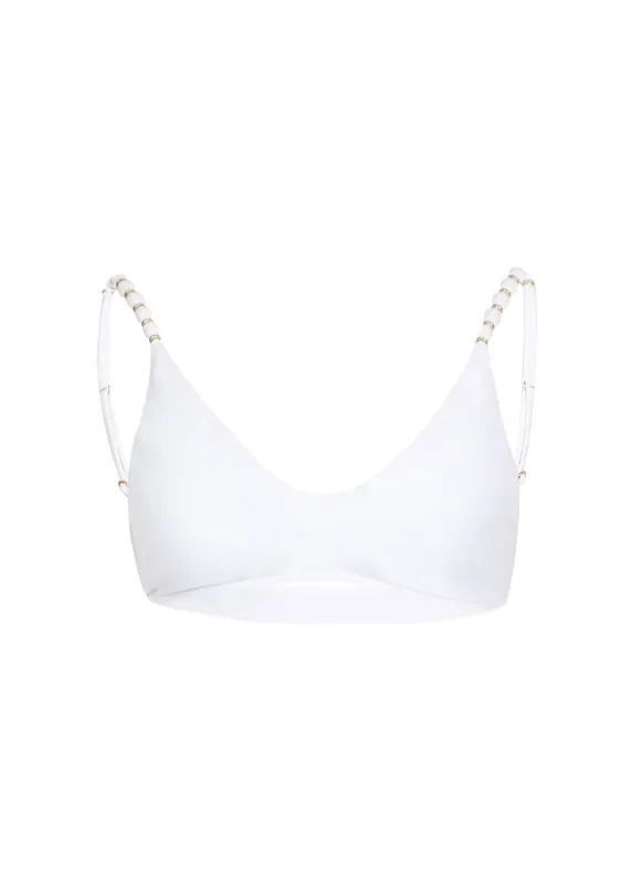 Solid Li Beads Bikini Top White sold by Sand Dollar