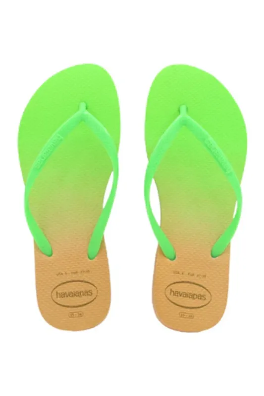 Havaianas Slim Gradient White/Flourescent Electric sold by Sand Dollar