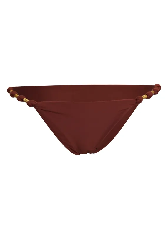 Solid Paula Brazilian Bikini Bottom Brown sold by Sand Dollar