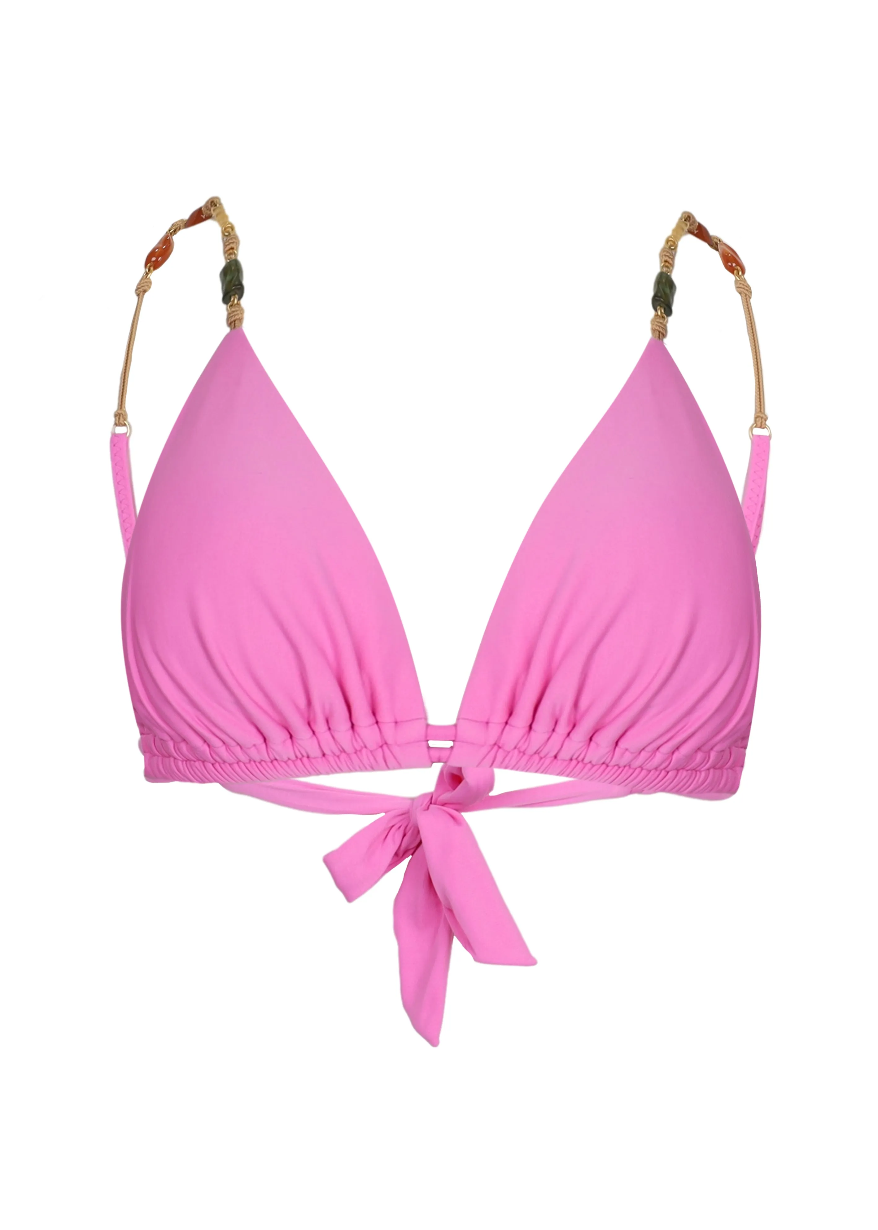 Solid Kaia Triangle Parallel Bikini Top Pink sold by Sand Dollar