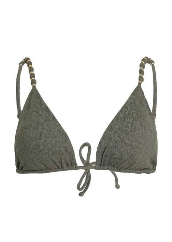 Firenze Beads Triangle Bikini Top Green sold by Sand Dollar