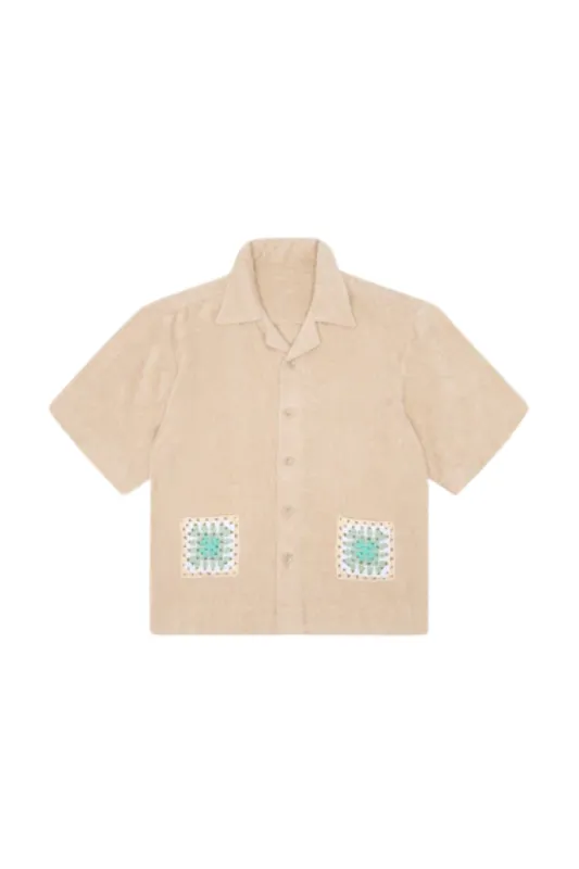 Estate Shirt Almond/Aqua sold by Sand Dollar