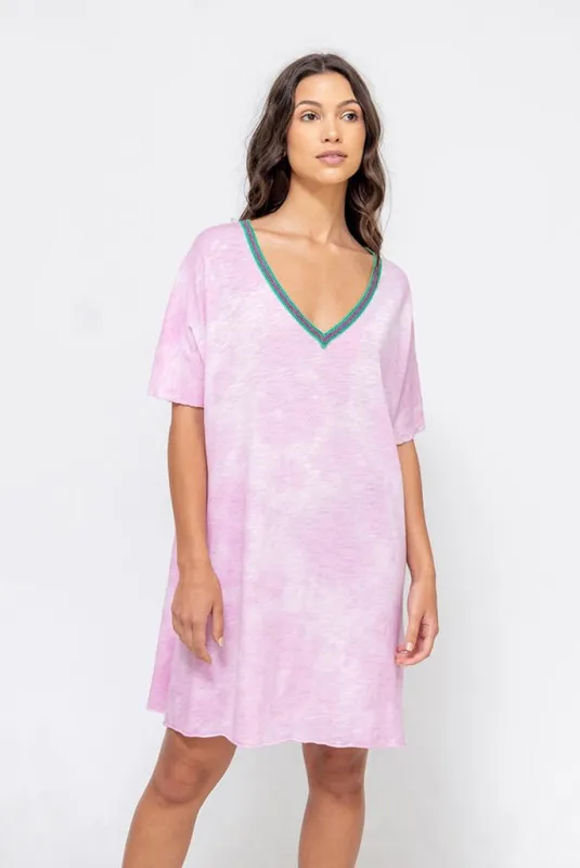 Pink Tie Dye Beach Cover Up sold by Sand Dollar