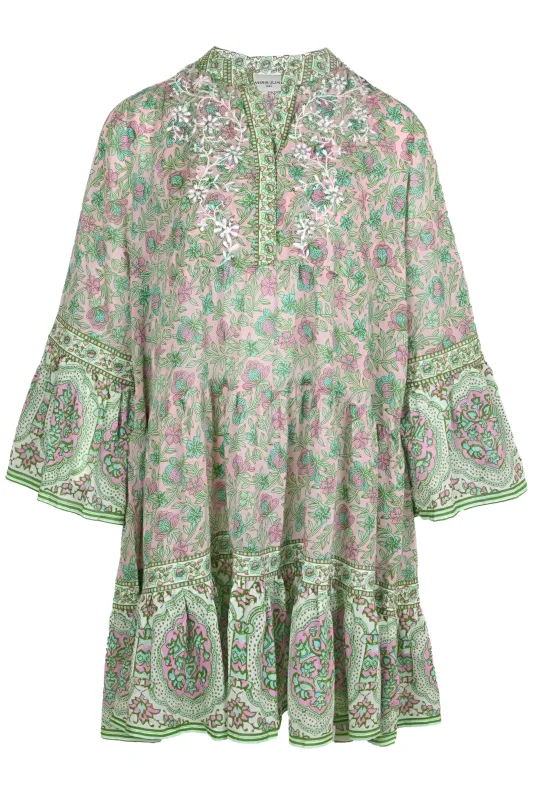 Dress Helena Pink Green made by Sand Dollar