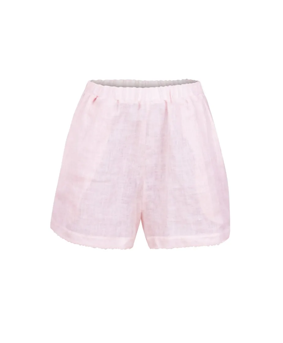 Scalloped Linen Shorts Pink sold by Sand Dollar product image thumbnail 5