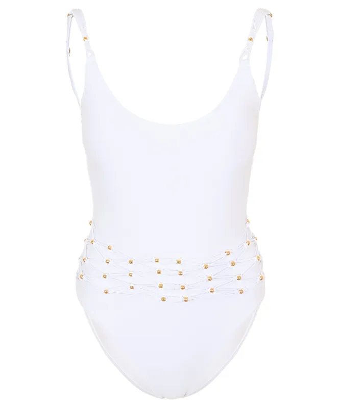 Beaded Brynn One Piece White sold by Sand Dollar
