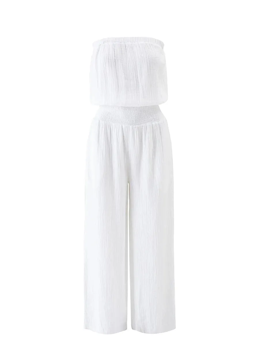 Naomi Jumpsuit White sold by Sand Dollar