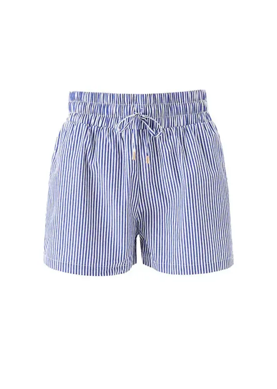 Annie Shorts Navy Stripe sold by Sand Dollar