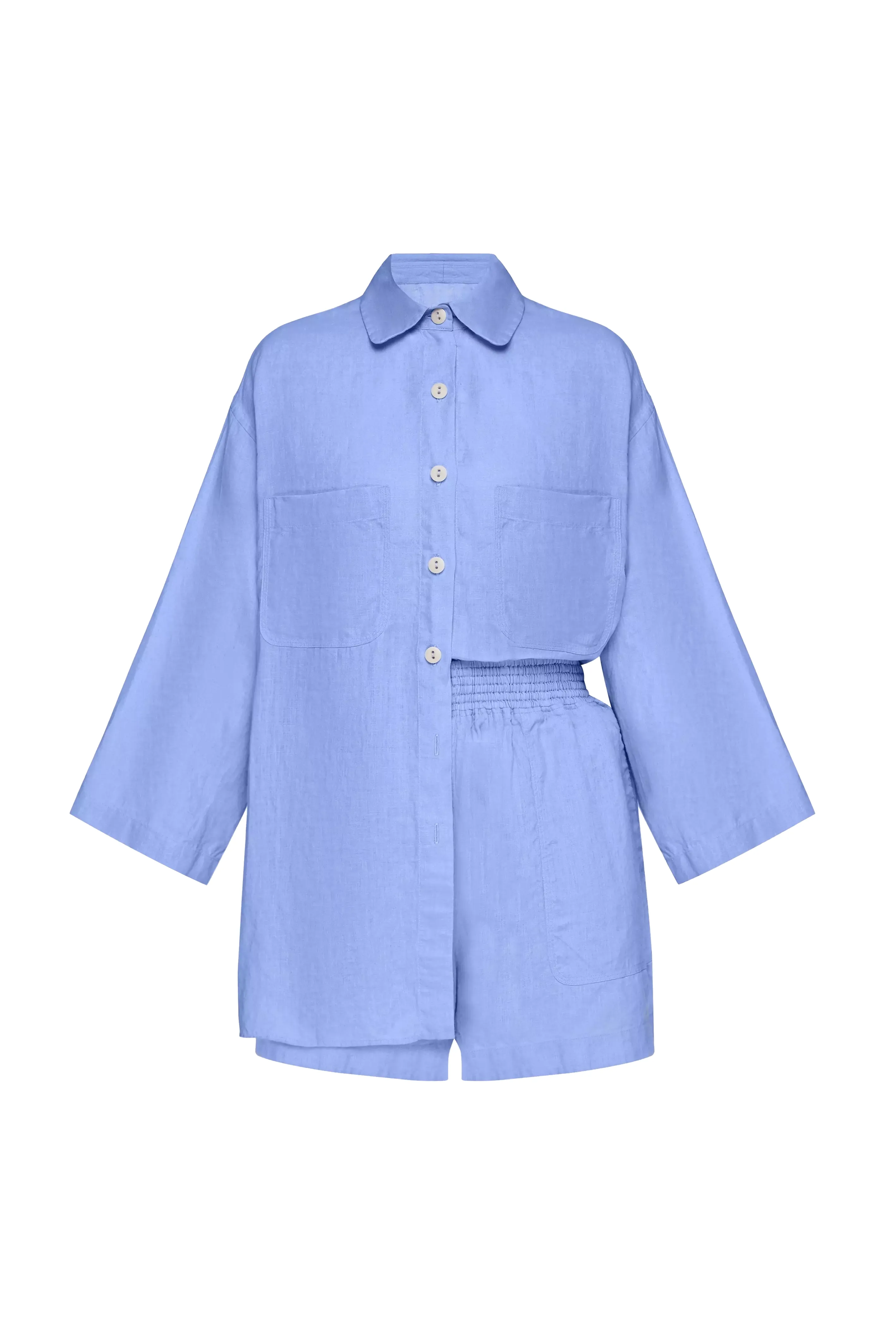 Top And Shorts Set Linen Flowers sold by Sand Dollar