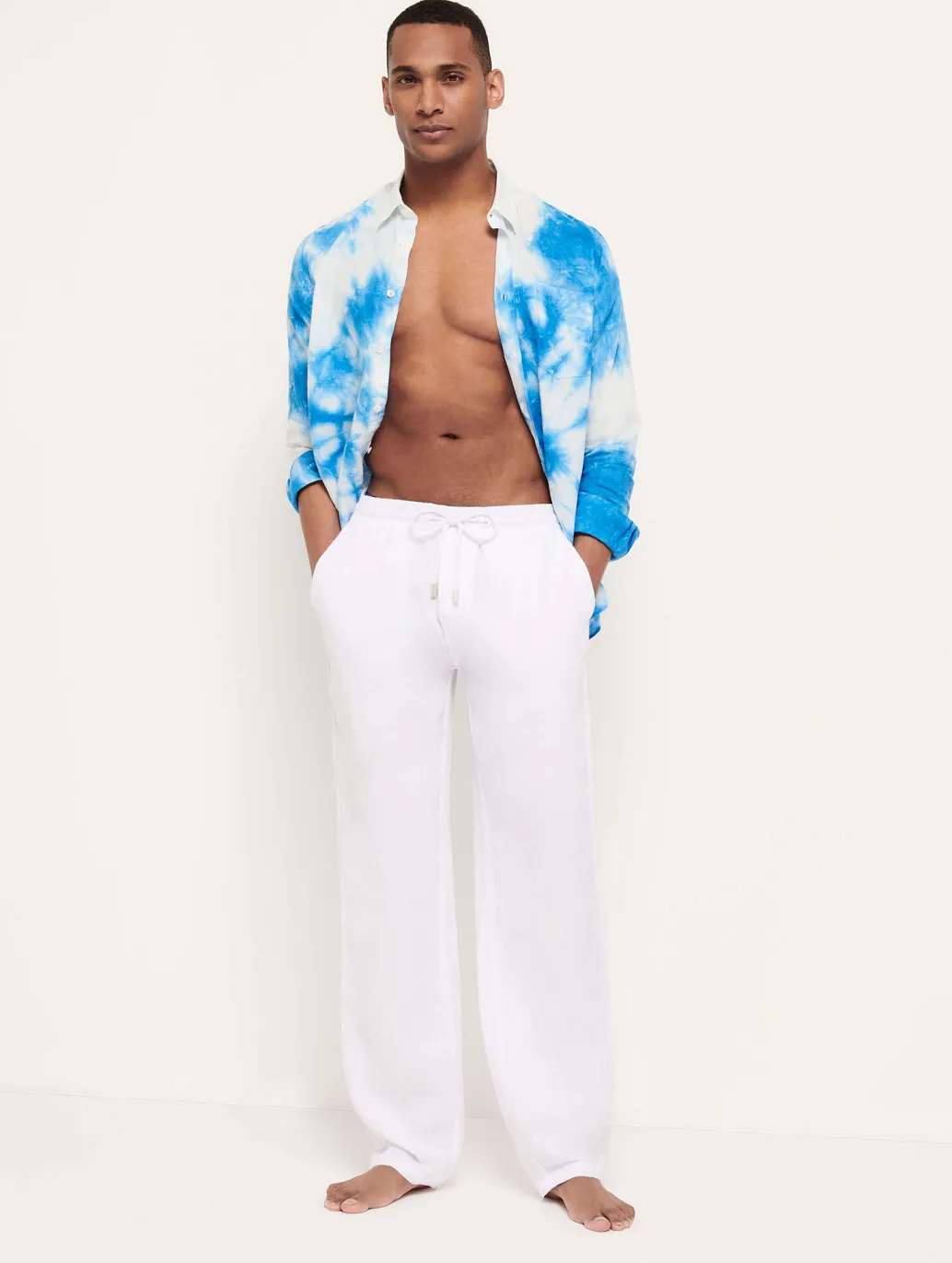 Men Linen Pant Solid White sold by Sand Dollar product image thumbnail 2