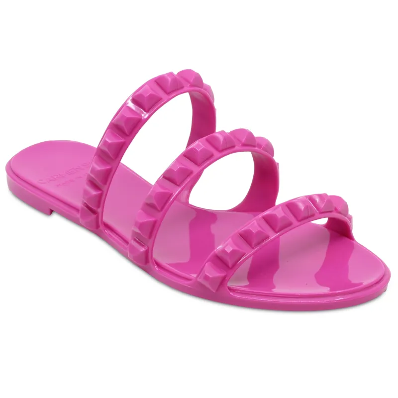 Maria 3 Strap Flat Sandal Fuchsia sold by Sand Dollar