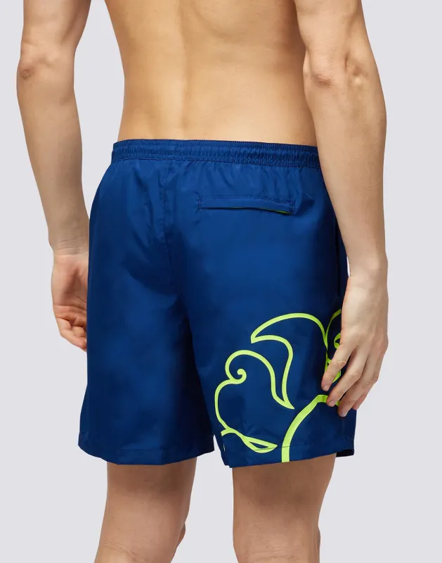 Boardshort Twilight With Reflective Neon Green Print sold by Sand Dollar