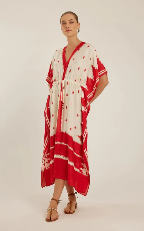 V Neckline Kaftan Red sold by Sand Dollar