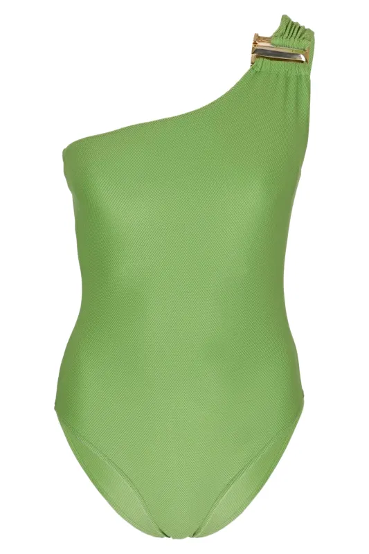 Detailed Shoulder One Piece Matcha sold by Sand Dollar