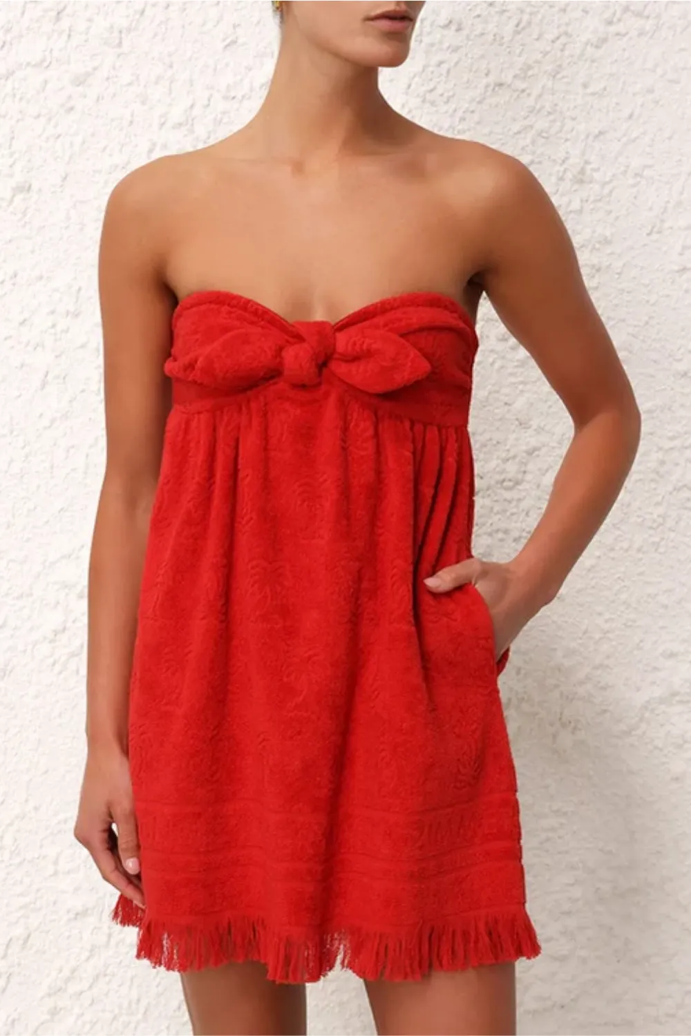 Alight Towelling Mini Dress in Red sold by Sand Dollar product image thumbnail 2