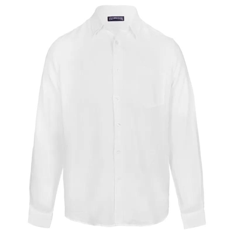 Caroubis White Linen Shirt sold by Sand Dollar