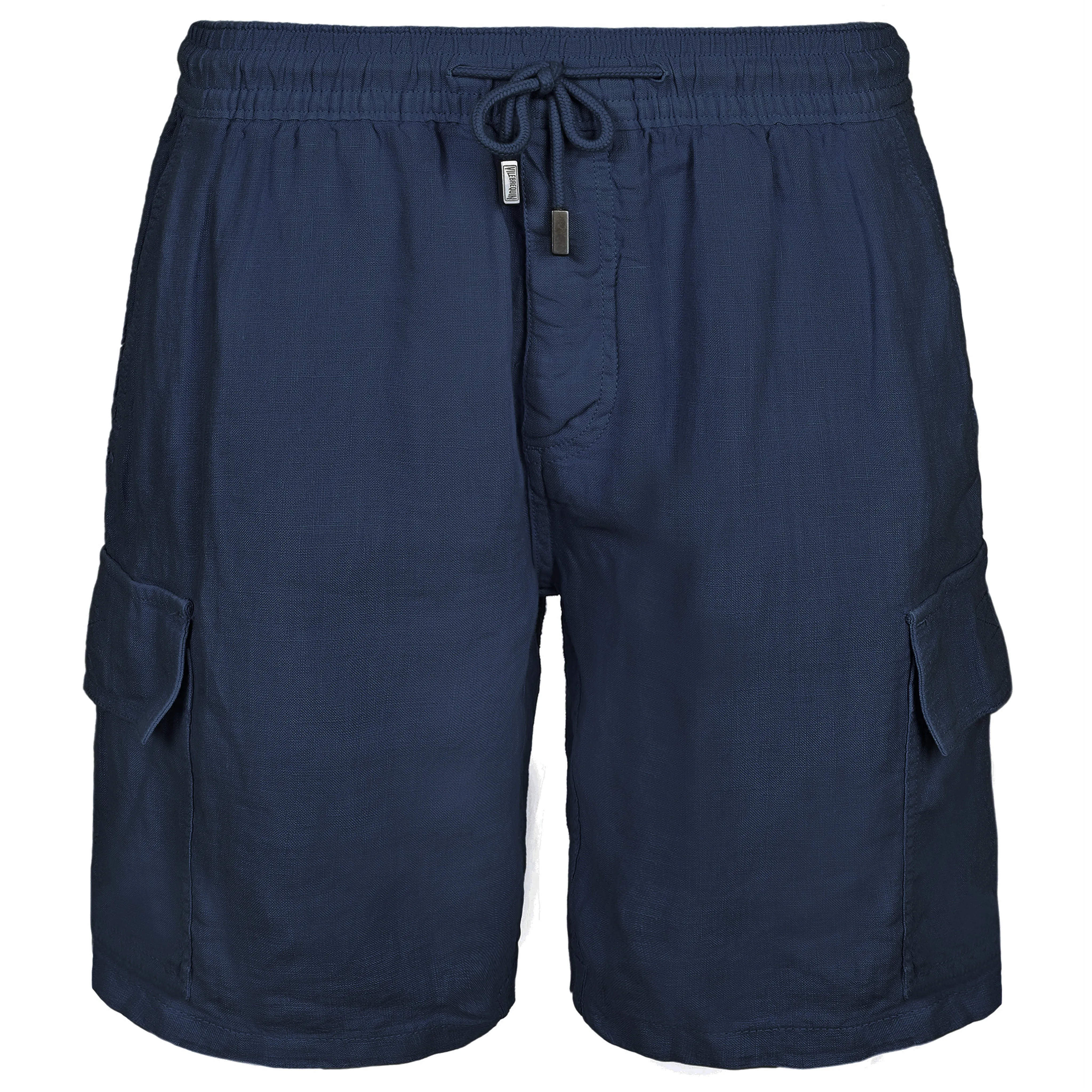 Men Linen Bermuda Short Cargo Pockets Navy sold by Sand Dollar