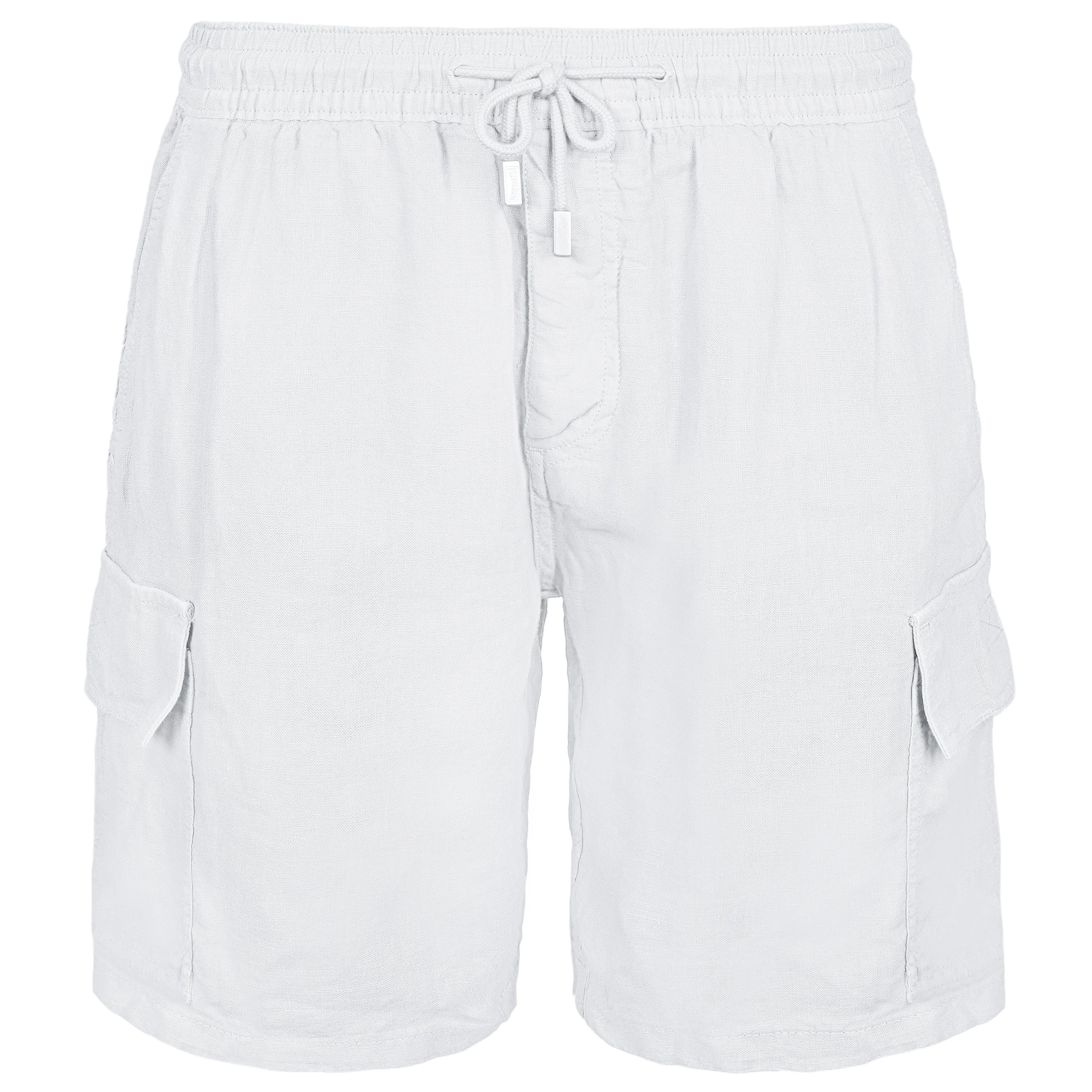 Men Linen Bermuda Short Cargo Pockets White sold by Sand Dollar