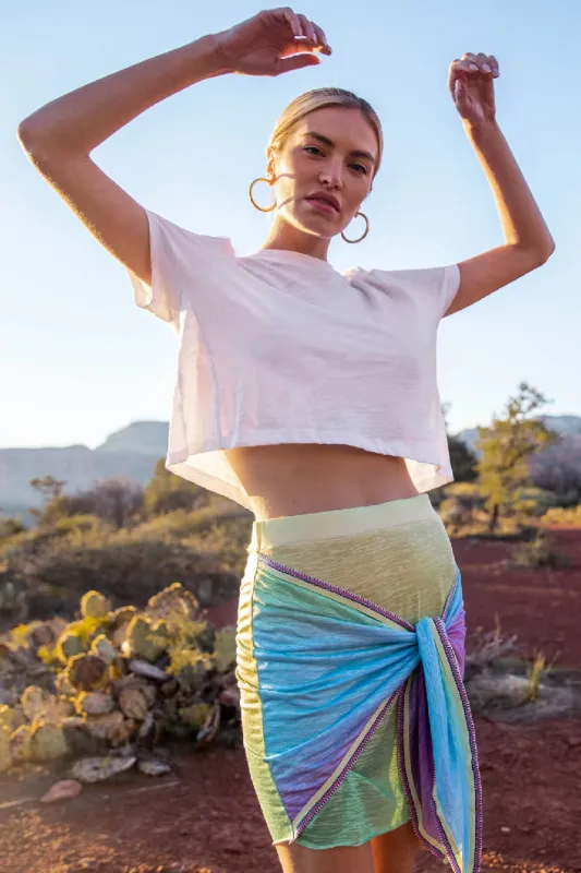 Beach Wrap Skirt - Ombre Rainbow Tie Skirt Bright sold by Sand Dollar