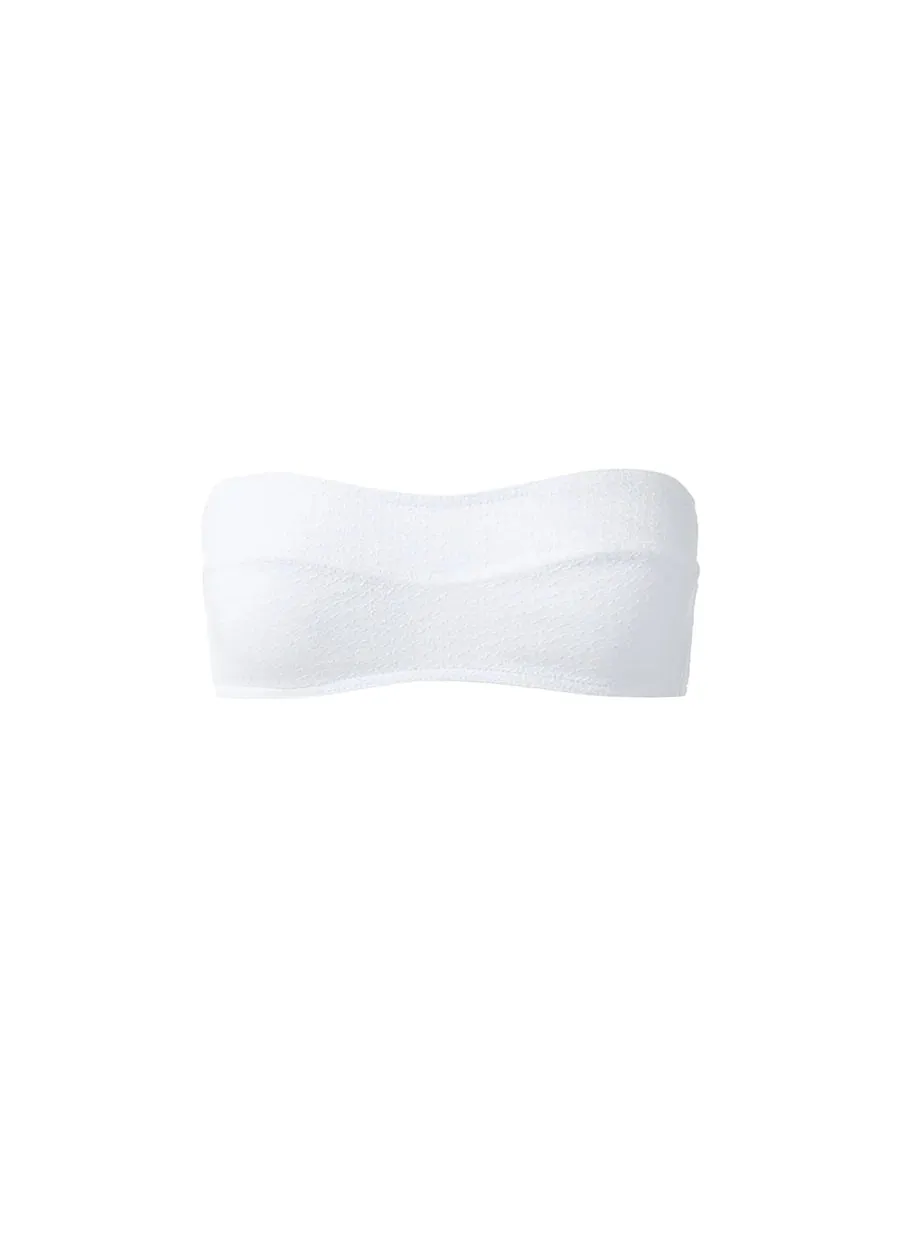 Tenerife Weave Bikini Top White sold by Sand Dollar
