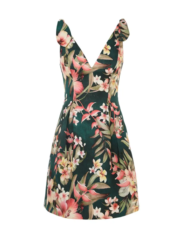 Lexi Tie Mini Dress Green Palm sold by Sand Dollar